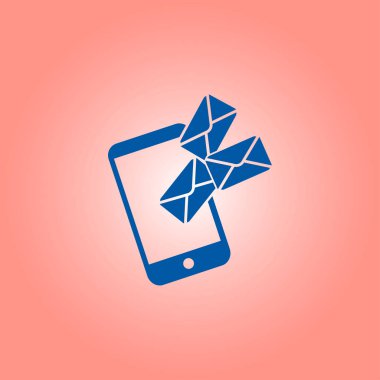 Akıllı telefon e- postası veya SMS simgesi. Mobil posta imzası simgesi.