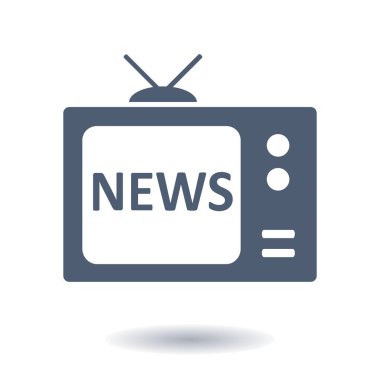 TV haber muhabiri. Düz tasarım stili. Vektör Eps 10. 