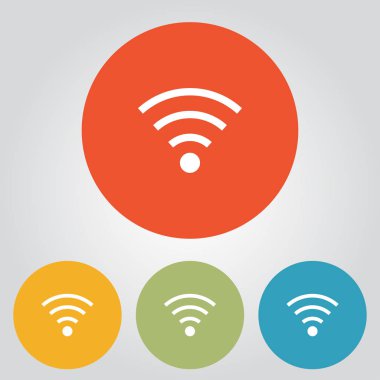 WiFi sembolü. Vektör kablosuz ağ kutsal kişilerin resmi. Düz tasarım