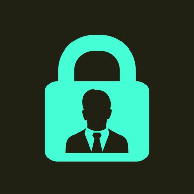 Kullanıcı oturum açma kimlik doğrulama simgesi. Düz tasarım stili. Vektör Eps10.