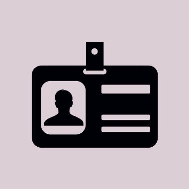 Kimlik kartı simgesi. Düz tasarım stili. EPS 10.