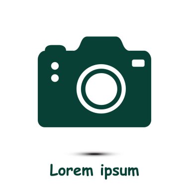 Fotoğraf makinesi simgesi. DSLR kamera simgesi. Dijital kamera. Düz tasarım biçimi. 