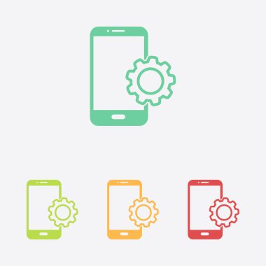 Akıllı telefon hizmetleri simgesi. Mobil kullanıcılar için destek.