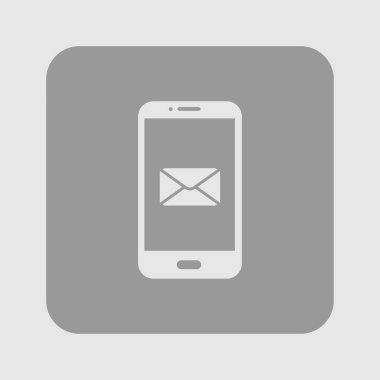 Akıllı telefon e- postası veya SMS simgesi. Mobil posta imzası simgesi.