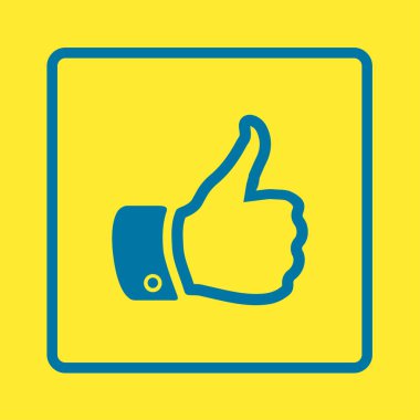 Simge gibi. El parmak tabela. Sembol başparmak. Düz tasarım stili. 