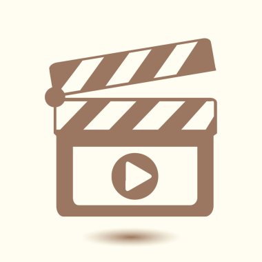 Film yapımcısı clapper kurulu simgesi. Düz tasarım stili.