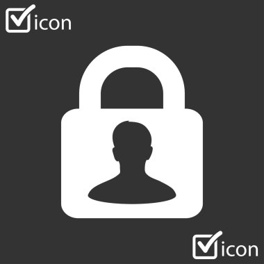 Kullanıcı oturum açma kimlik doğrulama simgesi. Düz tasarım stili. Vektör Eps10.