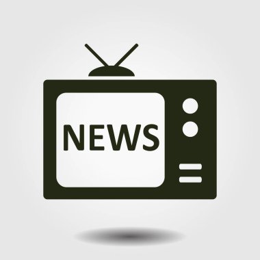 TV haber muhabiri. Düz tasarım stili. Vektör Eps 10. 