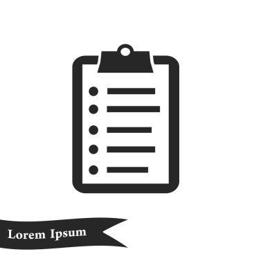 Listesi vektör simgesini denetleyin. Düz tasarım.