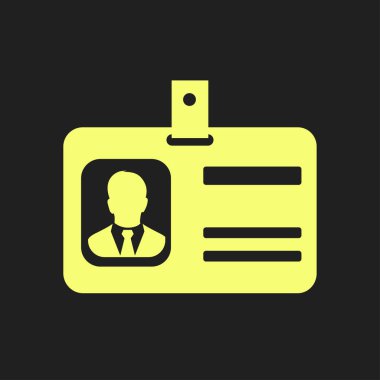 Kimlik kartı simgesi. Düz tasarım stili. EPS 10.