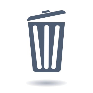 Çöp tenekesi simgesine, vektör eps10 çizim. Düz stil. 