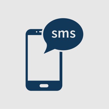 Akıllı telefon e- postası veya SMS simgesi. Mobil posta imzası simgesi.