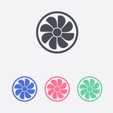 Egzoz vantilatörü simgesi. Havalandırma sembolü.