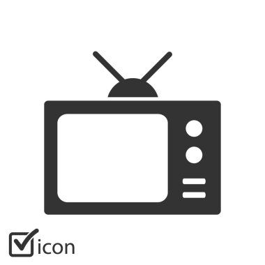 TV simgesi. Düz tasarım stili. Vektör Eps 10. 