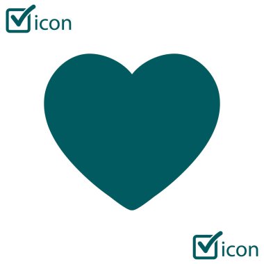 Sevgililer günü, düz kalp simgesi, vektör çizim 