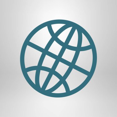 Küre simgesi. Düz tasarım.