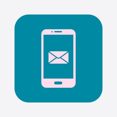 Akıllı telefon e- postası veya SMS simgesi. Mobil posta imzası simgesi.