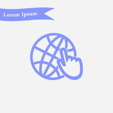 Küre simgesi. Düz tasarım.