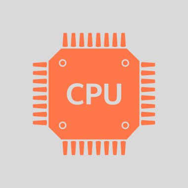 Devre kartı simgesi. Teknoloji düzeni kare simgesi. Düz tasarım stili.