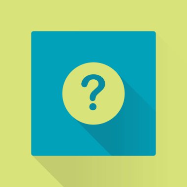 Soru işareti simgesi. Yardım sembolü. SSS işareti. Düz tasarım tarzı. EPS 10.