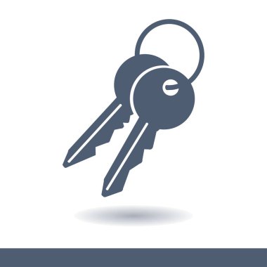 Anahtar simgesi. Kilit erkek. Güvenlik işareti. Düz tasarım stili.