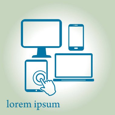 Elektronik Cihazlar. Akıllı telefon bilgisayar tablet netbook simbol.