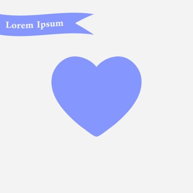 Sevgililer günü, düz kalp simgesi, vektör çizim 