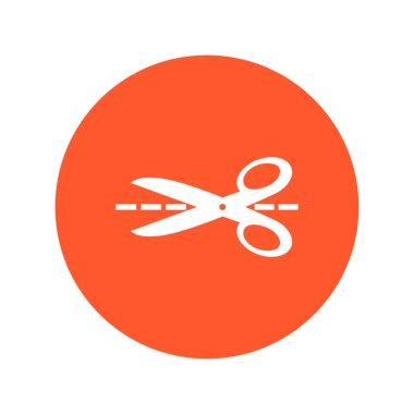 Makas ile kesme hatları simgesi.