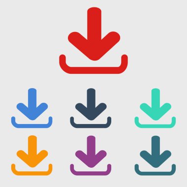 Simgesini indirin. Düğme yükleyin. Düz stil.