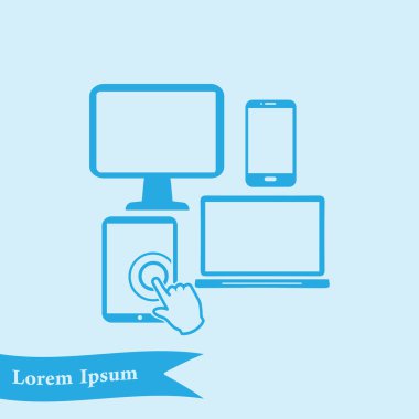 Elektronik Cihazlar. Akıllı telefon bilgisayar tablet netbook simbol.