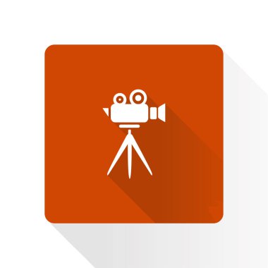 Sinema kamera simgesi. Düz tasarım stili. Vektör Eps 10.