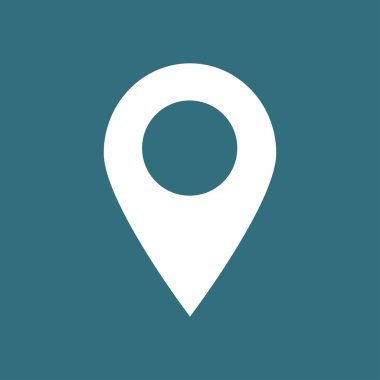 Harita işaretçi simgesi. GPS konumu sembolü. Düz tasarım stili. Vektör Eps 10.