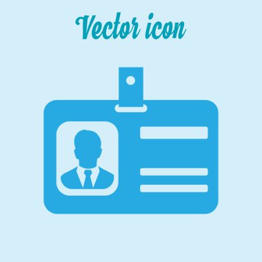 Kimlik kartı simgesi. Düz tasarım stili. EPS 10.