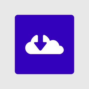Bulut simgesinden indirin. Düğme yükleyin. Yük sembolü.