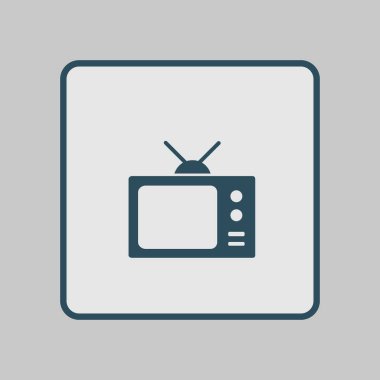 TV simgesi. Düz tasarım stili. Vektör Eps 10. 