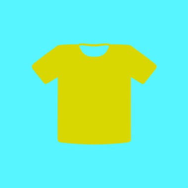 T-shirt işareti simgesi. Giysi sembolü. Düz tasarım stili.