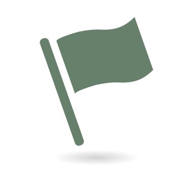 Bayrak simgesi. Yer belirleyici sembol. Düz tasarım biçimi.