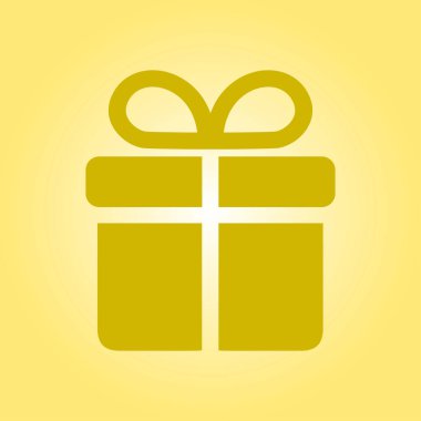 Hediye kutusu simgesi. vektör illüstrasyonu