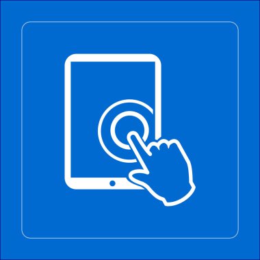 Değmek perde tablet Pc işareti simgesi. El işaretçi simgesi. 