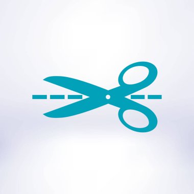 Makas ile kesme hatları simgesi.