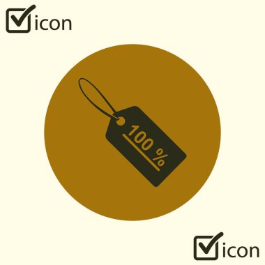 Satılık Etiketler simgesi. Düz tasarım stili. Rozet etiketi, bir fiyat etiketi, indirim