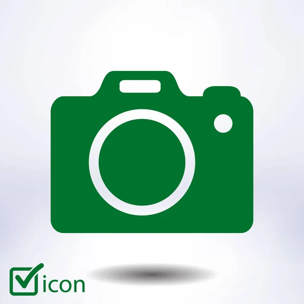Fotocamera Simbol Dslr Camera Pictogram Digitale Camera Vlakke Ontwerpstijl — Stockvector