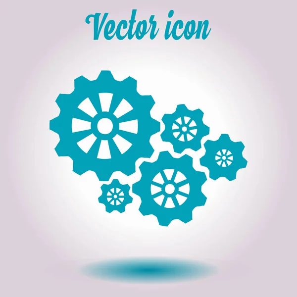 Icono Engranajes Estilo Plano — Vector de stock