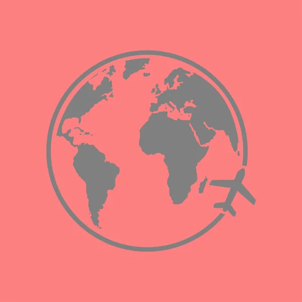飛行機のアイコン旅行 世界一周旅行 — ストックベクタ