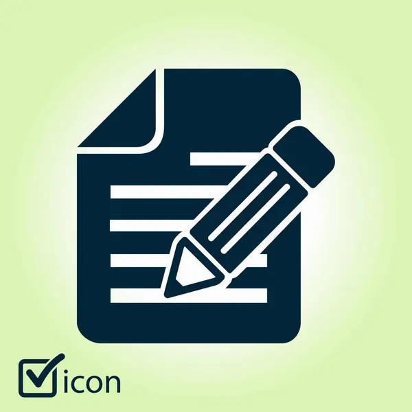 Documento Con Icono Pluma — Vector de stock