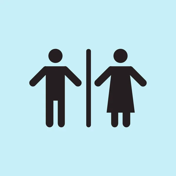 标志图标 厕所符号 男厕所和女厕所 扁平设计 红色和白色 — 图库矢量图片