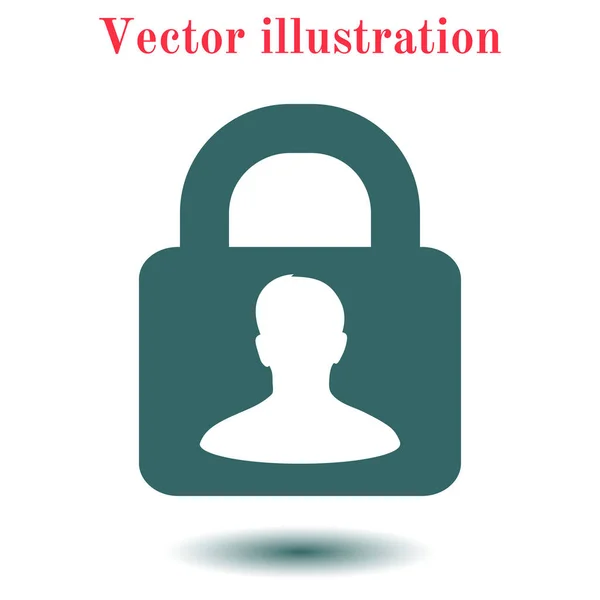 Gebruikerslogin Verifiëren Pictogram Platte Ontwerpstijl Vector Eps10 — Stockvector
