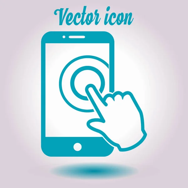 Écran Tactile Smartphone Signe Icône Symbole Pointeur Style Design Plat — Image vectorielle