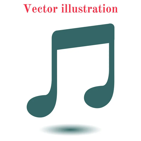 Ícone Nota Musical Símbolo Musical Estilo Design Plano — Vetor de Stock