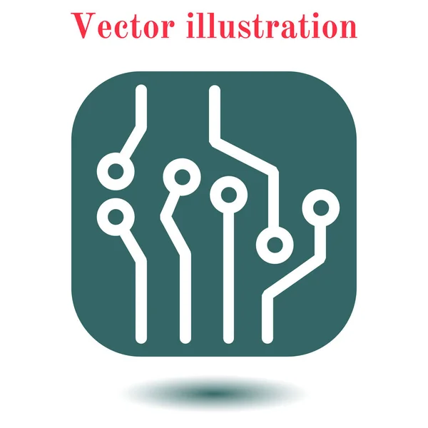 Иконка Доске Технологическая Схема Квадратный Символ Плоский Дизайн — стоковый вектор